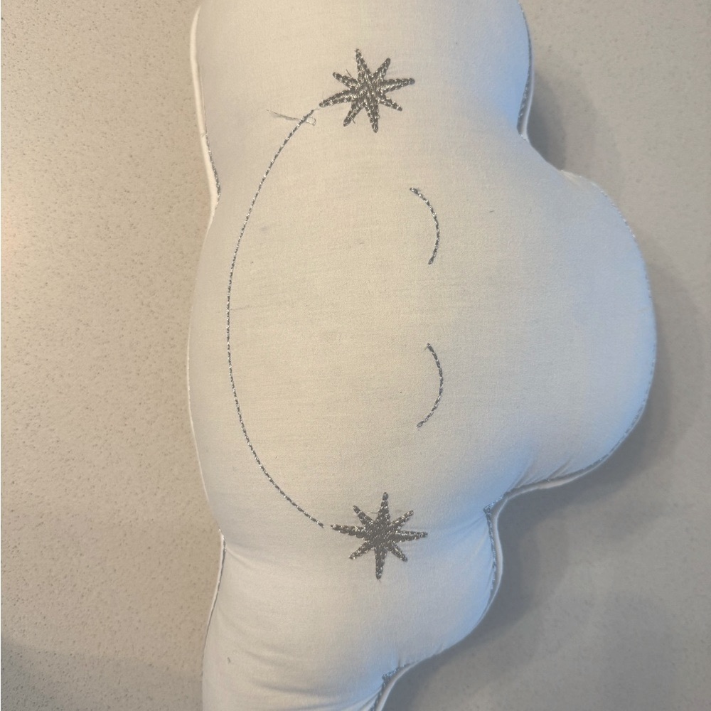 Pottery Barn Kids White and Gray Cloud Pillow